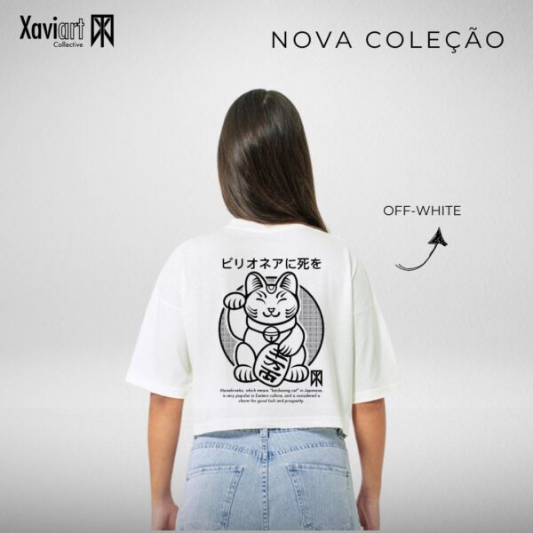 CROPPED OFF-WHITE MANEKI NEKO